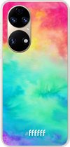 6F hoesje - geschikt voor Huawei P50 -  Transparant TPU Case - Rainbow Tie Dye #ffffff