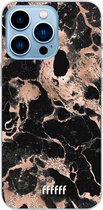 6F hoesje - geschikt voor iPhone 13 Pro - Transparant TPU Case - Rose Gold Marble #ffffff