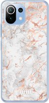 6F hoesje - geschikt voor Xiaomi Mi 11 Lite -  Transparant TPU Case - Peachy Marble #ffffff