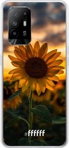6F hoesje - geschikt voor OPPO A94 5G -  Transparant TPU Case - Sunset Sunflower #ffffff