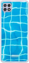 6F hoesje - geschikt voor Samsung Galaxy A22 4G -  Transparant TPU Case - Blue Pool #ffffff