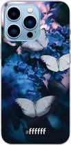 6F hoesje - geschikt voor iPhone 13 Pro - Transparant TPU Case - Blooming Butterflies #ffffff