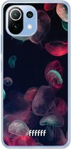6F hoesje - geschikt voor Xiaomi Mi 11 Lite -  Transparant TPU Case - Jellyfish Bloom #ffffff