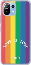 6F hoesje - geschikt voor Xiaomi Mi 11 Lite -  Transparant TPU Case - #LGBT - Love Is Love #ffffff