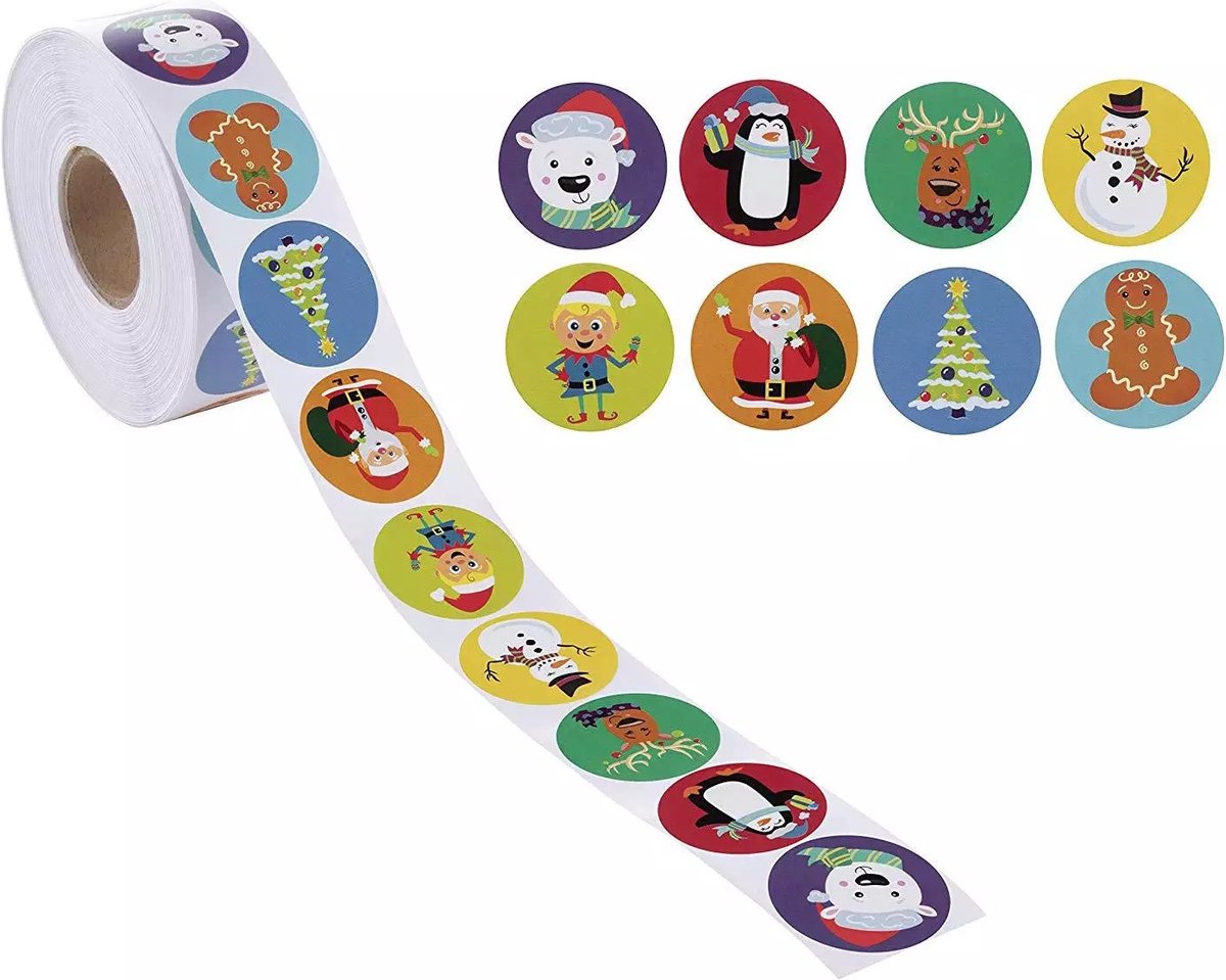Without Lemons 500stuks  Kerstfiguren Sluitsticker (2.5CM) |Sluitzegel | Bedankje | Envelop | Bedankt | Online Webshop |Small Business | Envelop |Cadeau | Gift |Cadeauzakje |Traktatie |Kado| Chique inpakken| Feestdagen| Kerst | Winter | Kerstdagen