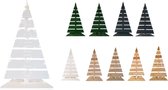 Floranica® Houten kerstboom | Kleur Wit | Natuurlijk larikshout | Hoogte 92cm | Voetwijdte 45cm | Mooie kerstversiering | Modern ontwerp | Kerstcadeau | LED-verlichting inbegrepen