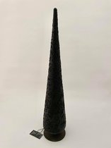 J-Line sapin de Noël décoratif sur pied pailleté/noir 9x43cm