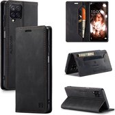 Luxe Flip Case met RFID Bescherming Kaarthouder en Magneetsluiting voor Galaxy A12 5G _ Zwart