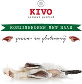 Kivo Petfood Hondensnack Konijnen oren met haar 100 gram - Graanvrij en Glutenvrij
