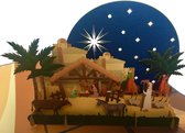 pop-up kerststal kaart-jozef-maria-de geboorte van het kindje Jezus-3 koningen-kerstkaart-Bethlehem-katholiek