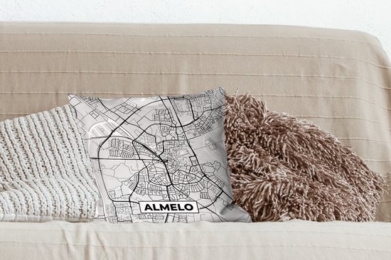 Sierkussen - City Map Almelo - Multicolore - 40 Cm X 40 Cm