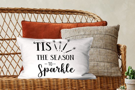 Sierkussen - Citation de Noël C'est la saison pour briller - Multicolore - 30 Cm x 50 Cm