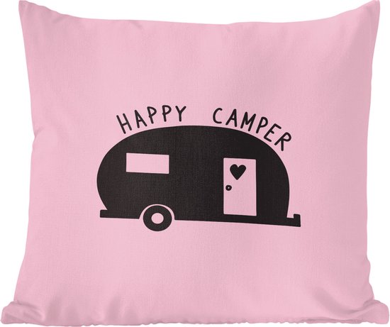 Sierkussen - Quote Caravan - Blauw - 40 Cm X 40 Cm