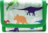 Kinderportemonnee voor jongens groen en multicolor met dinosaurus print