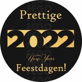 Prettige Feestdagen 2022 Etiketten - Wensetiketten - Cadeau etiketten - Gelukkig nieuwjaar sluitzegels - Happy new year stickers 40 mm 40 st #224