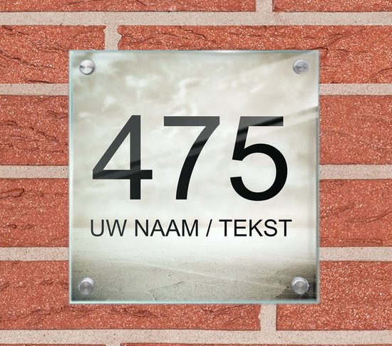 Huisnummer naambord met naam plexiglas 1029 -... | bol.com
