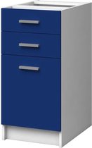 EXTRA - Basis keukenkast 40 cm 2 lades - Mat blauw