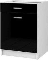 EXTRA - Onderkast L 60cm 1 Lade - Zwart gelakt