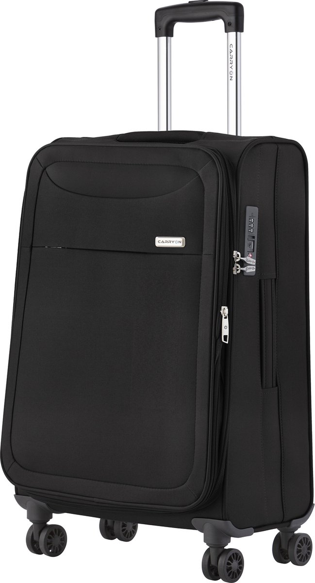 CarryOn Air Middenmaat Reiskoffer 66cm – 84 Liter Zachte Lichtgewicht Koffer - Expander - TSA-slot - Zwart