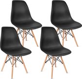 Polaza® Eetkamerstoelen Set Van 4 – Design Stoelen – Stoel – Stoelen – Stoelen Eetkamerstoelen – Bureaustoel - ZWART