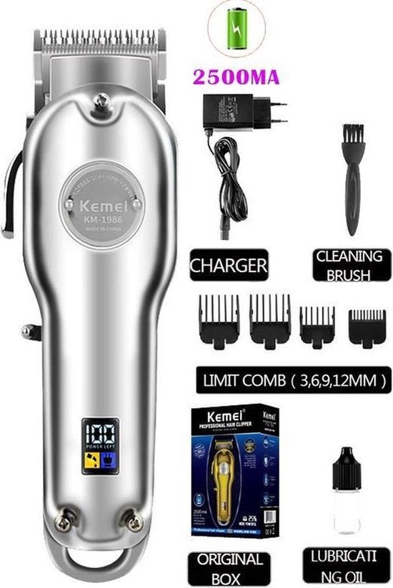 Kemei 1986+PG Alle-Metalen Kapper Professionele Tondeuse Elektrische ...