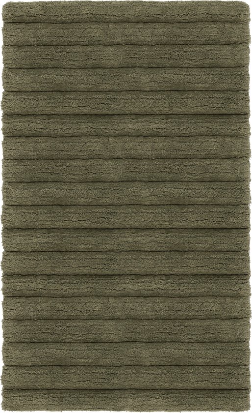Tapis de Badmat doux Veerle Vert | 60 x 100 | Séchage rapide et absorption d'humidité | Antidérapant avec clous