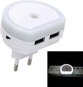 3 stuks LED Nachtverlichting met Dual USB-poort Oplader Sensor Lichtregeling Baby Slaapkamer Wandlamp Thuis Noodverlichting