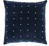 Sierkussen - Marakech Velvet Dots - Blauw - 45 Cm X 45 Cm