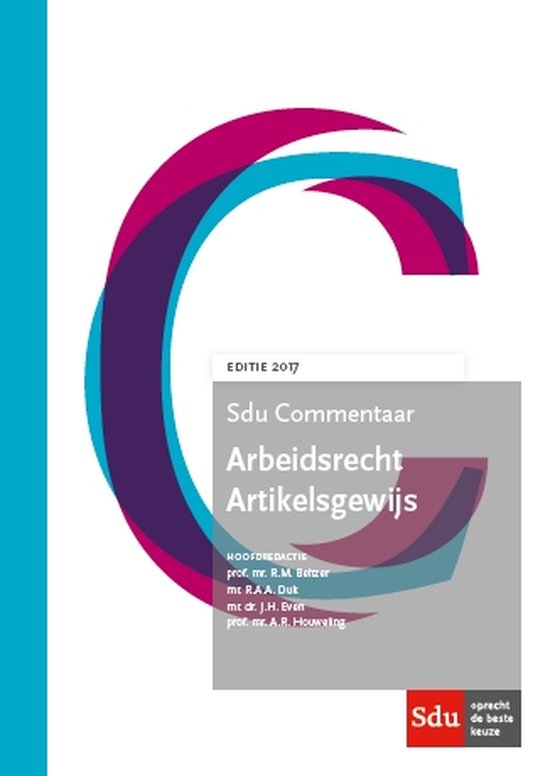 SDU Commentaar  -  Sdu Commentaar Arbeidsrecht artikelsgewij ... - cover