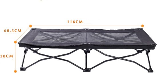 Hondenstretcher zwart | Ideaal voor in de tuin of camping Hondenstretcher zwart | Ideaal voor in de tuin of camping