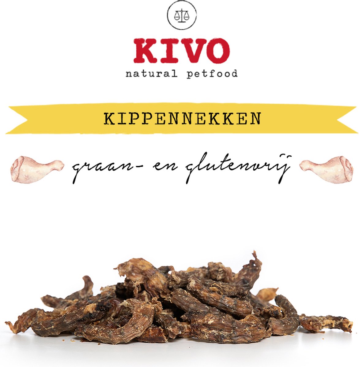 Kivo Petfood Hondensnack Kippennekken 2 zakken x 200 gram - Graanvrij en Glutenvrij