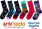 Arki Uniseks Sokken | Kleur Jezelf | Kleurrijke Elegantie | 6 Paar | 37-43