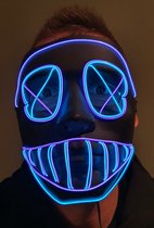 Hannibal lector LED masker | Halloween masker - lichtgevend - verkleedmasker - halloween - PURGE masker - (paars/blauwlicht) - Halloween kostuum