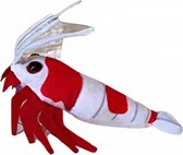 Ceramicnature Crystal Red Shrimp Plush - Knuffel - 24x17x6 cm Rood Wit