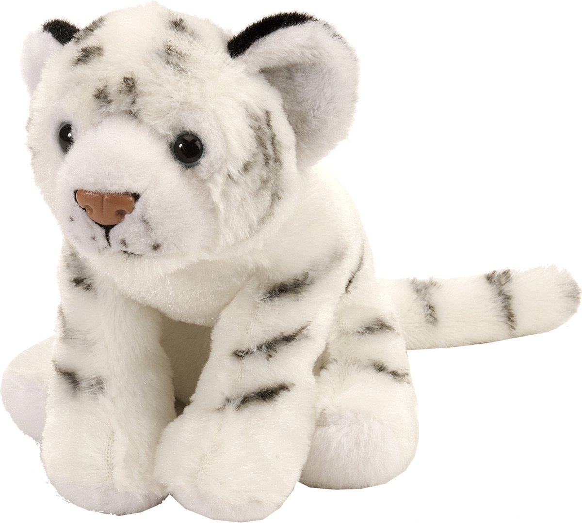 Wild Republic pluche knuffel witte tijger - 20 cm - gestreept - Dieren knuffels - Tijgers