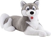 Trudi - Classic Hond Husky Marcus (JUMBO-22277) - Pluche knuffel - Ca. 58 cm (Maat JUMBO) - Geschikt voor jongens en meisjes - Grijs/Wit