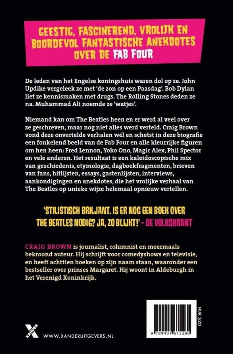 Boek "The Beatles: hier, daar en overal" van Craig Brown met een recensie van de Volkskrant.
