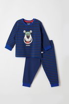 Woody - Pyjama blauw gestreept IJsbeer - maat 74