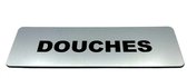 Deurbordje met tekst Douches - Deur Tekstbordje - Deur - Zelfklevend - Bordje - RVS Look - 150 mm x 50 mm x 1,6 mm - 5 jaar Garantie