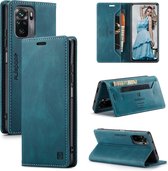 Luxe Flip Case met RFID Bescherming Kaarthouder en Magneetsluiting voor Xiaomi Redmi Note 10s _ Blauw