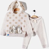 alisé Meisjes joggingpak stippen/pailletten 92 Beige