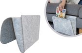Home & Comfort Bedside Pocket - opbergvak voor bed of zetel  - bed organizer - opbergruimte voor bed of zetel  - vilten - grijs