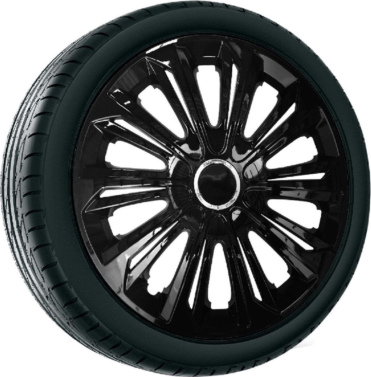 NRM KO238 Draco Cs Enjoliveur de Roue, 14 Taille, Noir/Rouge