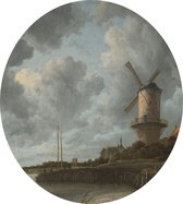 De molen bij Wijk bij Duurstede, Jacob van Ruisdael - Foto op Dibond - ⌀ 40 cm