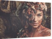 Natuur vrouw - Foto op Dibond - 60 x 40 cm