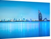 Het Burj Al Arab hotel en de skyline van Dubai - Foto op Dibond - 60 x 40 cm