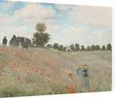 Klaprozen, Claude Monet - Foto op Dibond - 80 x 60 cm