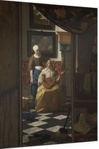 De liefdesbrief, Johannes Vermeer - Foto op Dibond - 30 x 40 cm