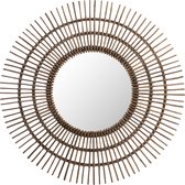 J-Line Spiegel Rond Etni Rattan Bruin Large