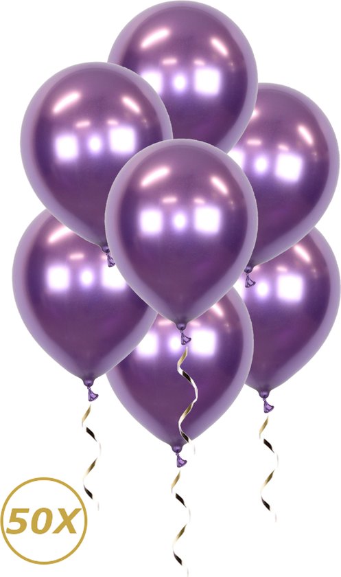 Paarse Helium Ballonnen 2022 NYE Verjaardag Versiering Feest Versiering Ballon Chrome Paars Luxe Decoratie - 50 Stuks